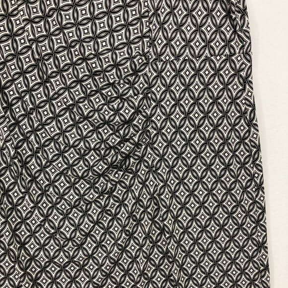 Talbots 3X Black White Geometric Print Ruched Sleeveless Stretch Dress Office - Picture 5 of 10